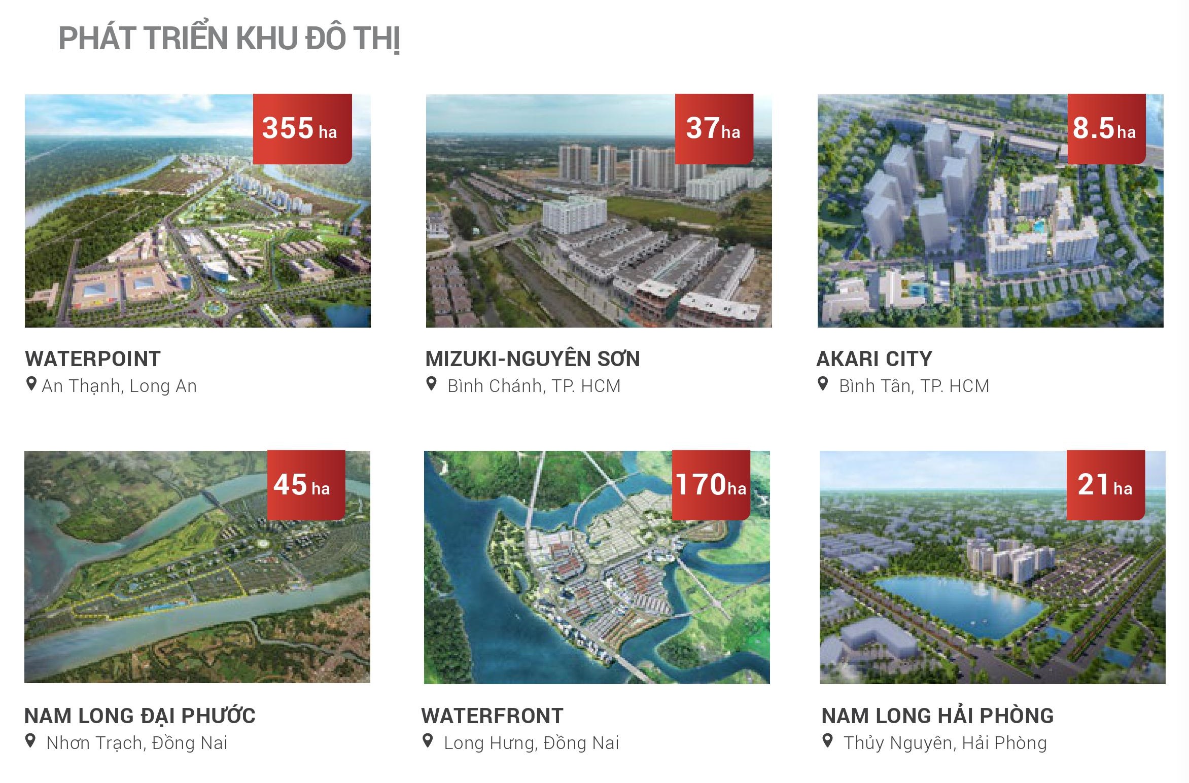 Các khu đô thị mới Nam Long