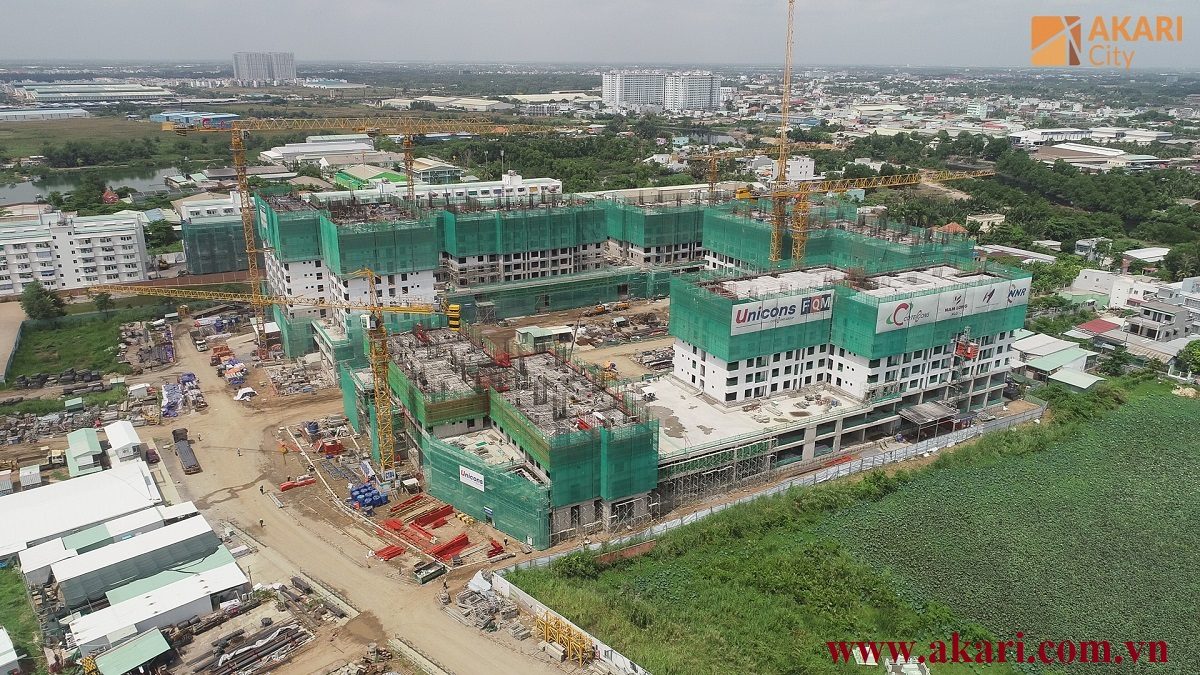 TIẾN ĐỘ XÂY DỰNG DỰ ÁN AKARI CITY GIAI ĐOẠN 1 THÁNG 5/2020
