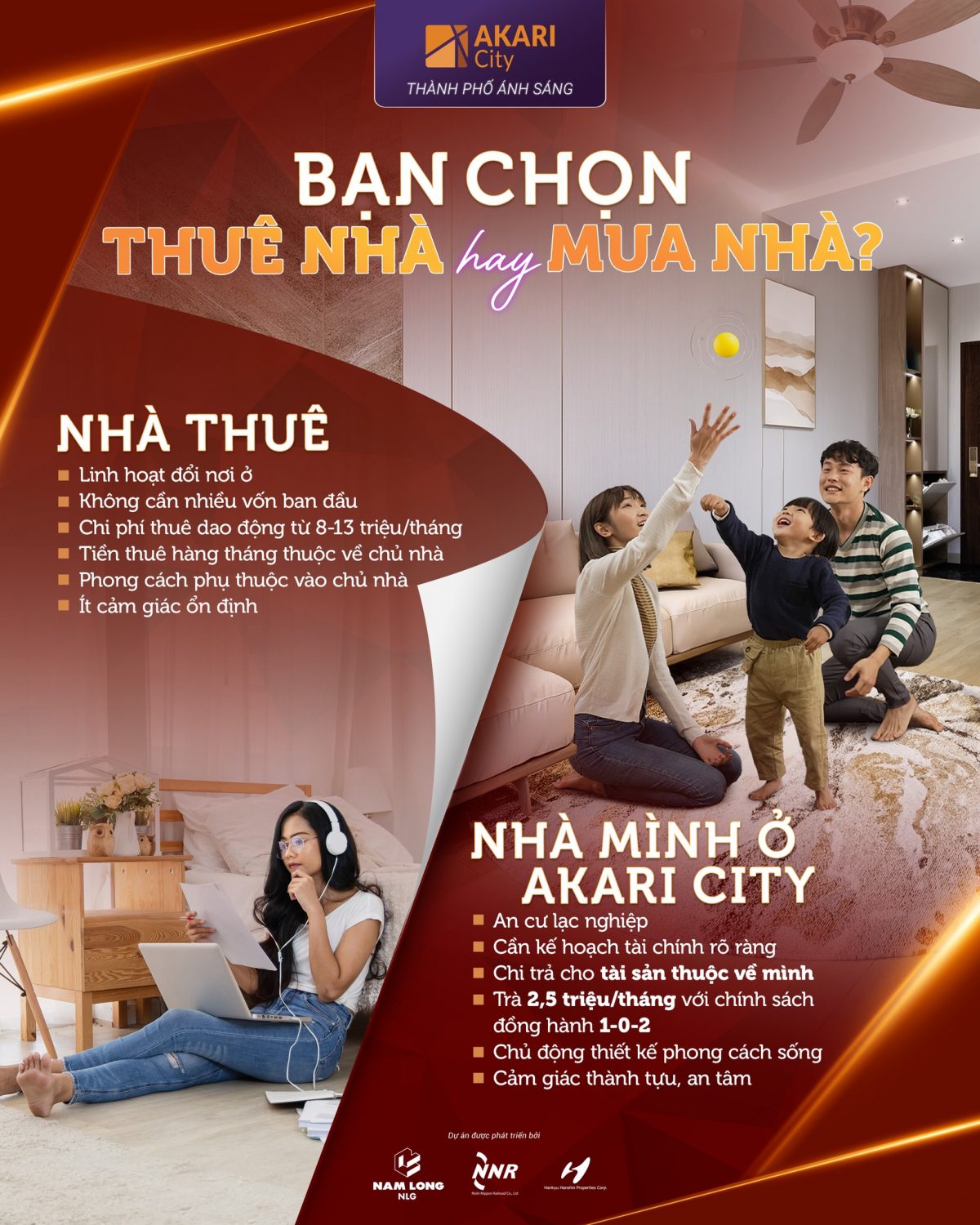 NHÀ THUÊ HAY NHÀ MÌNH Ở AKARI CITY?